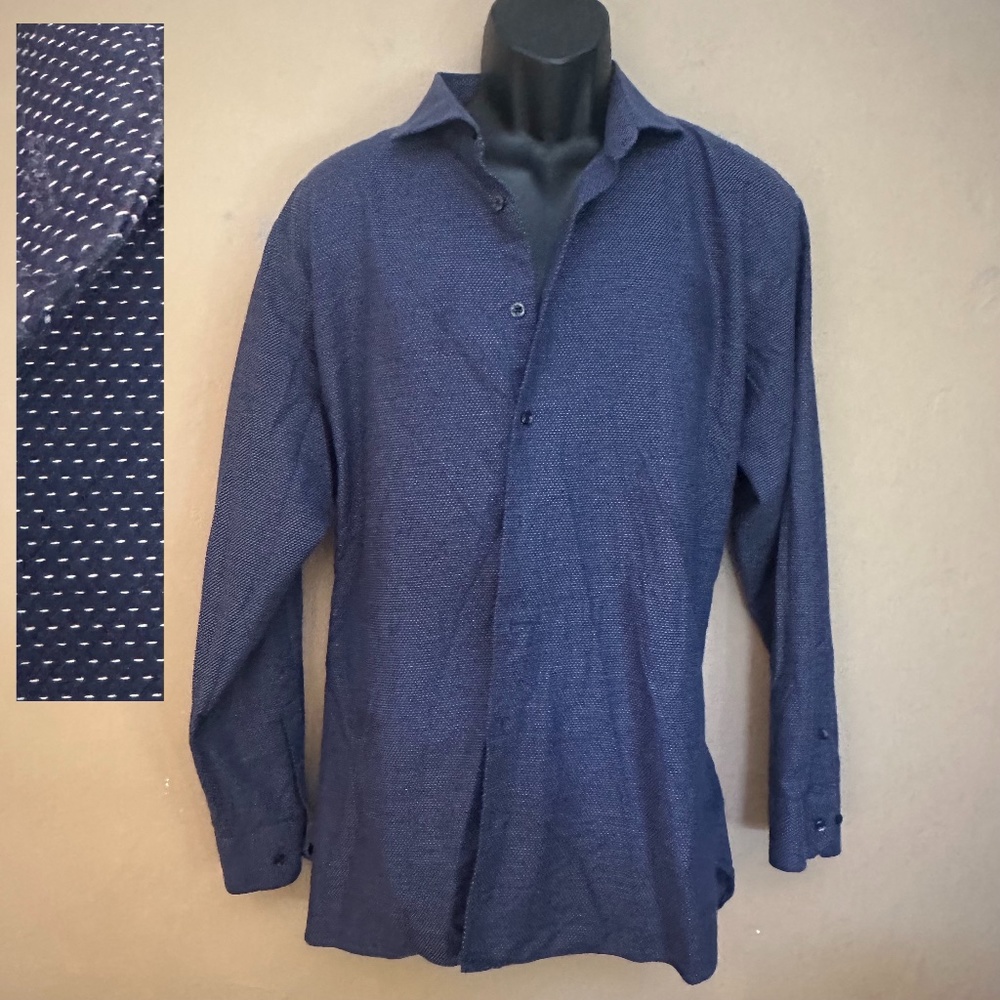 Broletto Dotted Long Sleeve Shirt 17.5 / 34-35 trim fit Gently worn 100% cotton